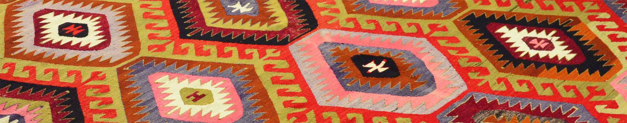 Turkish Kilim Yuruk Vintage 206x315 cm Geometric Red Orange