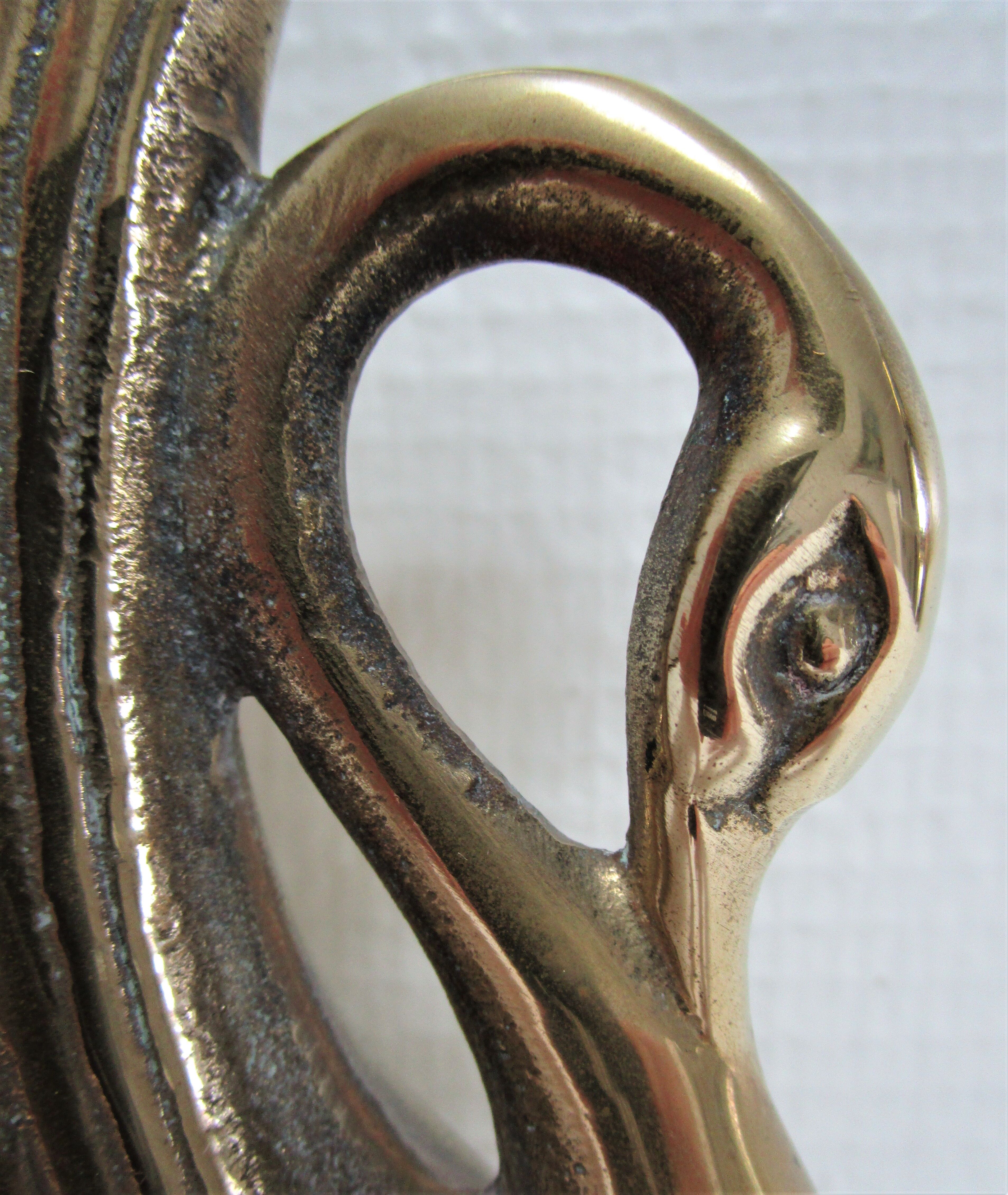 Pair of bookends vintage brass swans