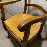 Straw country armchair