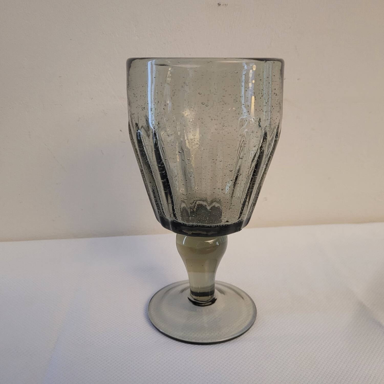 Footed glass La Rochère, 70's bubble glass