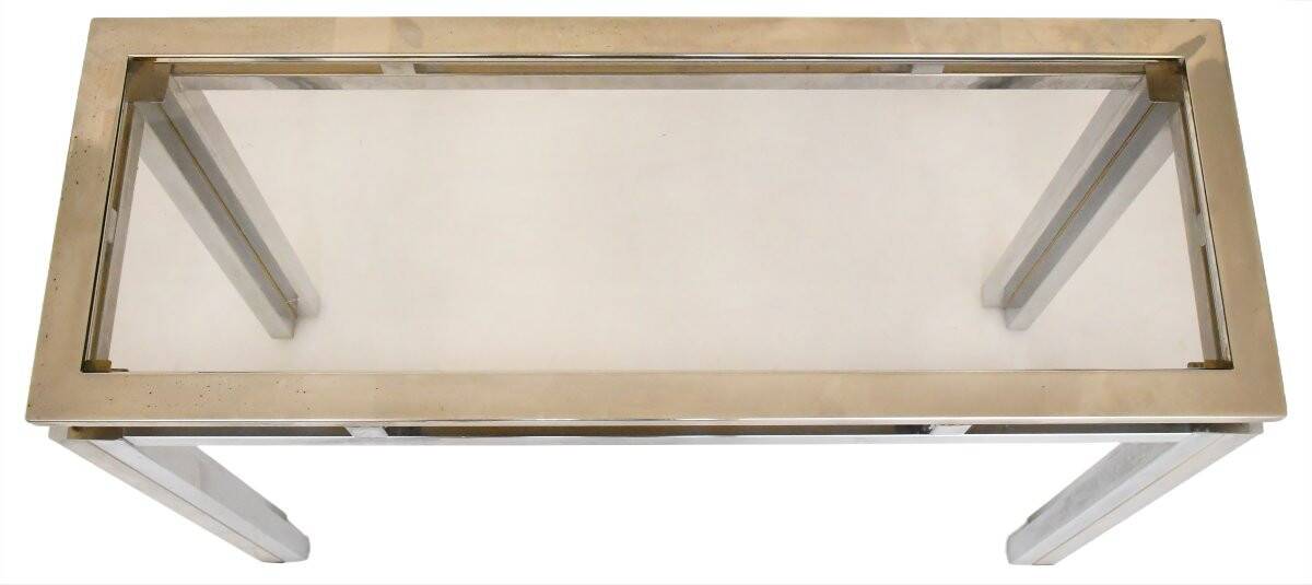Brushed steel rectangular console