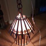Vintage 60s rattan pendant light