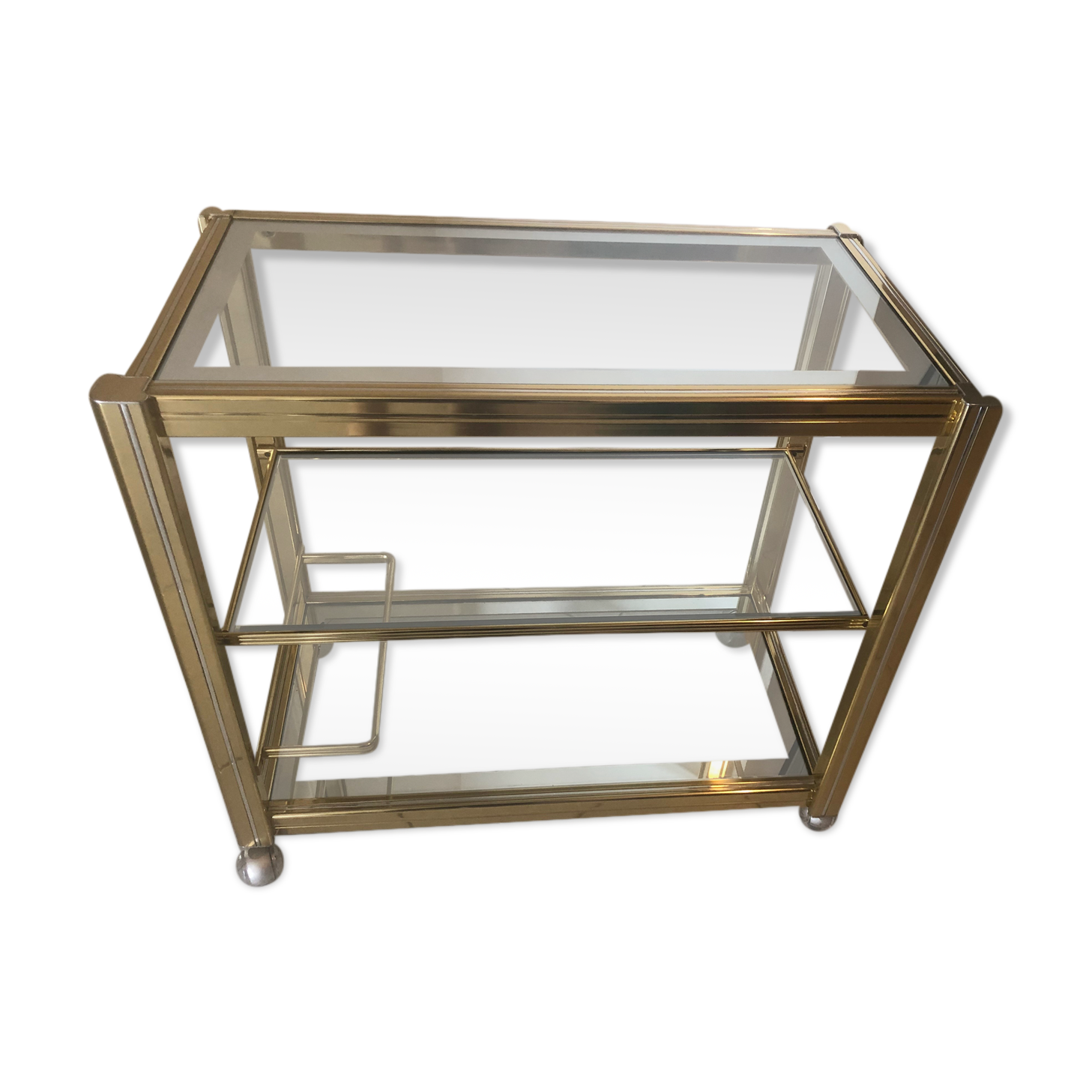 Trolley Hollywood Regency in glass and brass