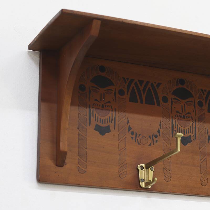 Porte-manteau unique de l'École d'Amsterdam / Art Déco