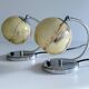 Pair of art deco lamps, chrome glass