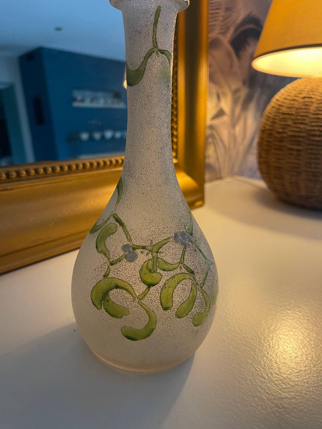 Art Deco granite glass vase