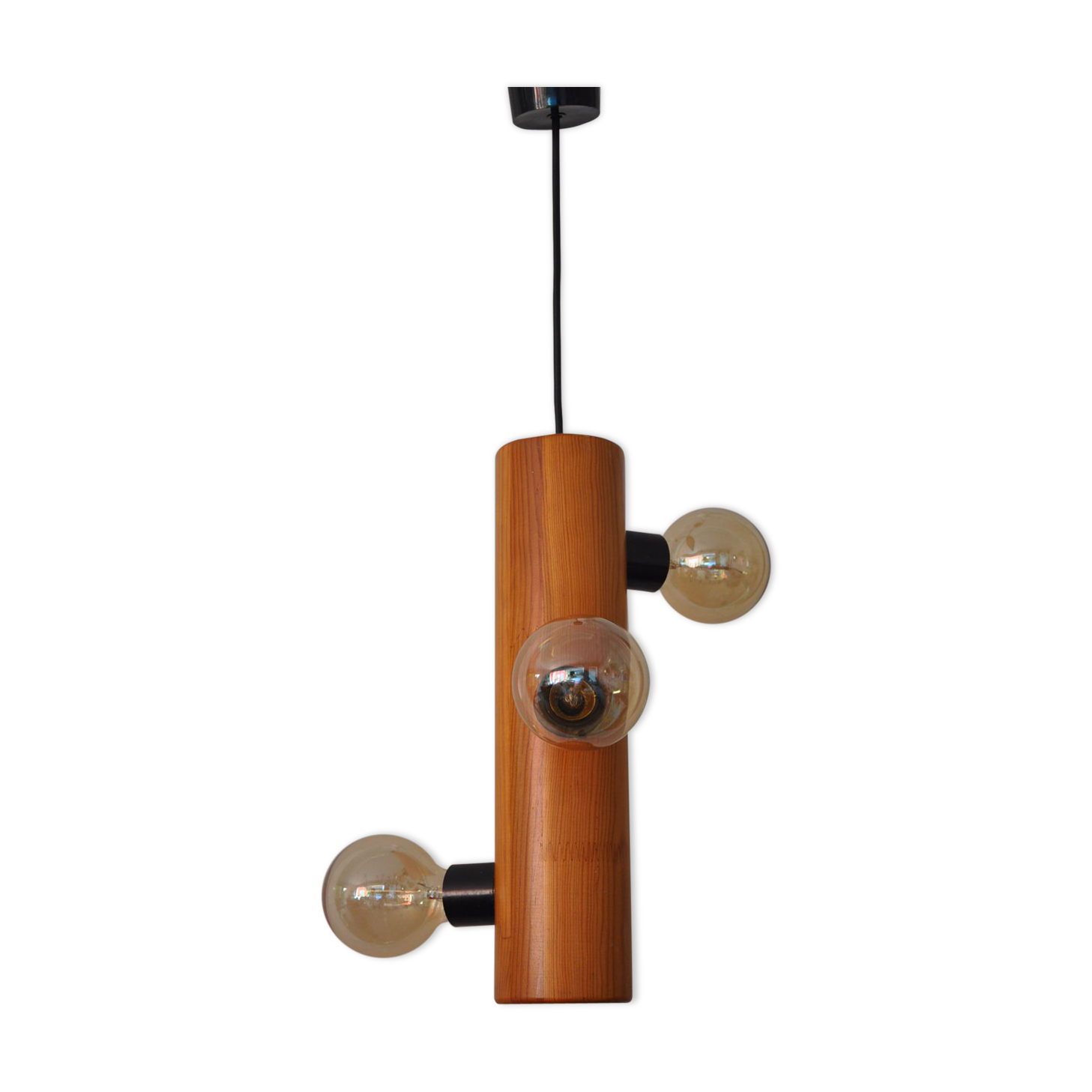 Suspension vintage wood 3 lights