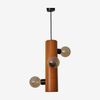 Suspension vintage wood 3 lights