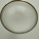 Art Deco pendant lamp from the 1920s in white opaline and frosted glass – Stamped B.A.G.