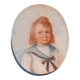Pastel Old Portrait Of A Child Dated 1921 And Signed