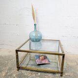 Brass and glass coffee table