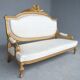 Louis XVI-style gilded wooden bass bench