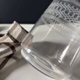 Antique engraved glass carafe with its stopper