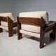 Fauteuils en bois de noyer "Sapporo" du milieu du siècle par Mario Marenco pour Mobil Girgi, 1970