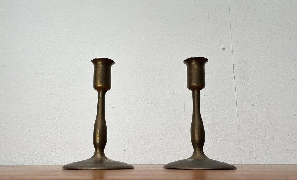 Porte-bougies en métal du milieu du siècle, années 1960, lot de 2