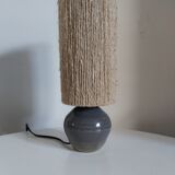 Vintage stoneware and rope lamp