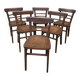 6 Viennese bistro chairs in curved wood, 1960