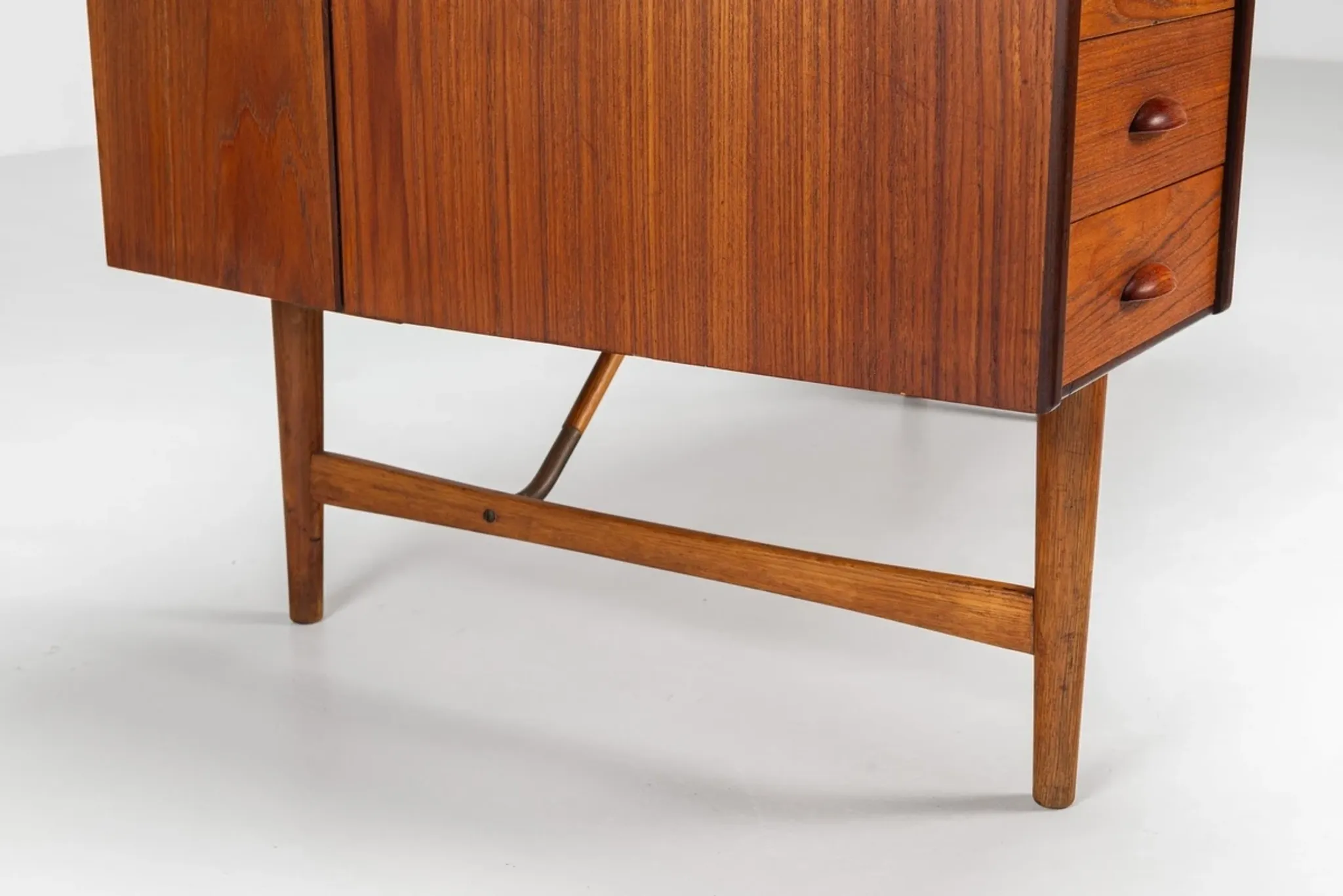 Peter Lovig Nielsen boomerang writing desk teak Lovig Denmark 1960