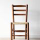 4 vintage brutalist chairs, wood & rope, Sentou / Perriand, 1960