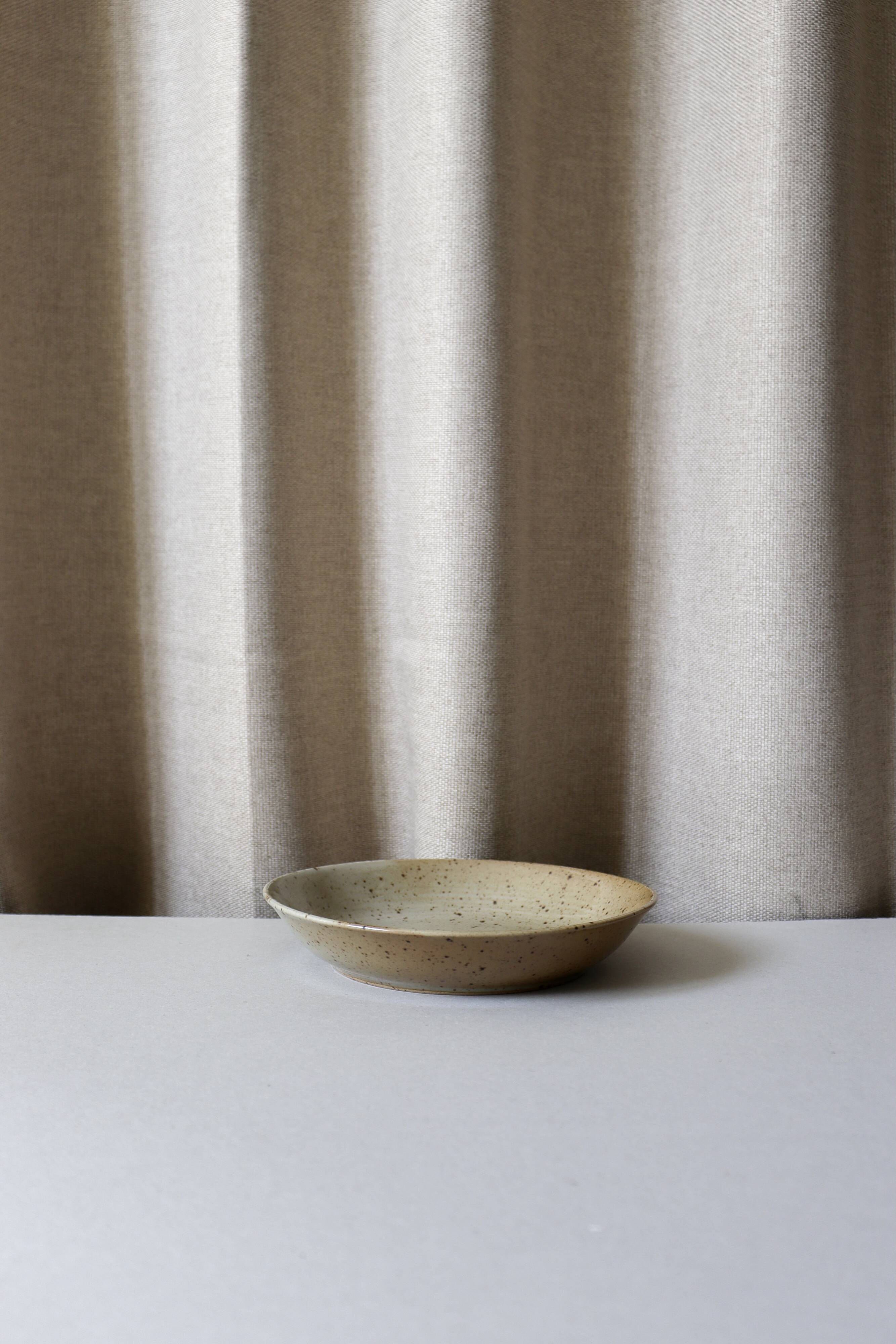 7 speckled stoneware plates