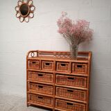 Commode osier et rotin