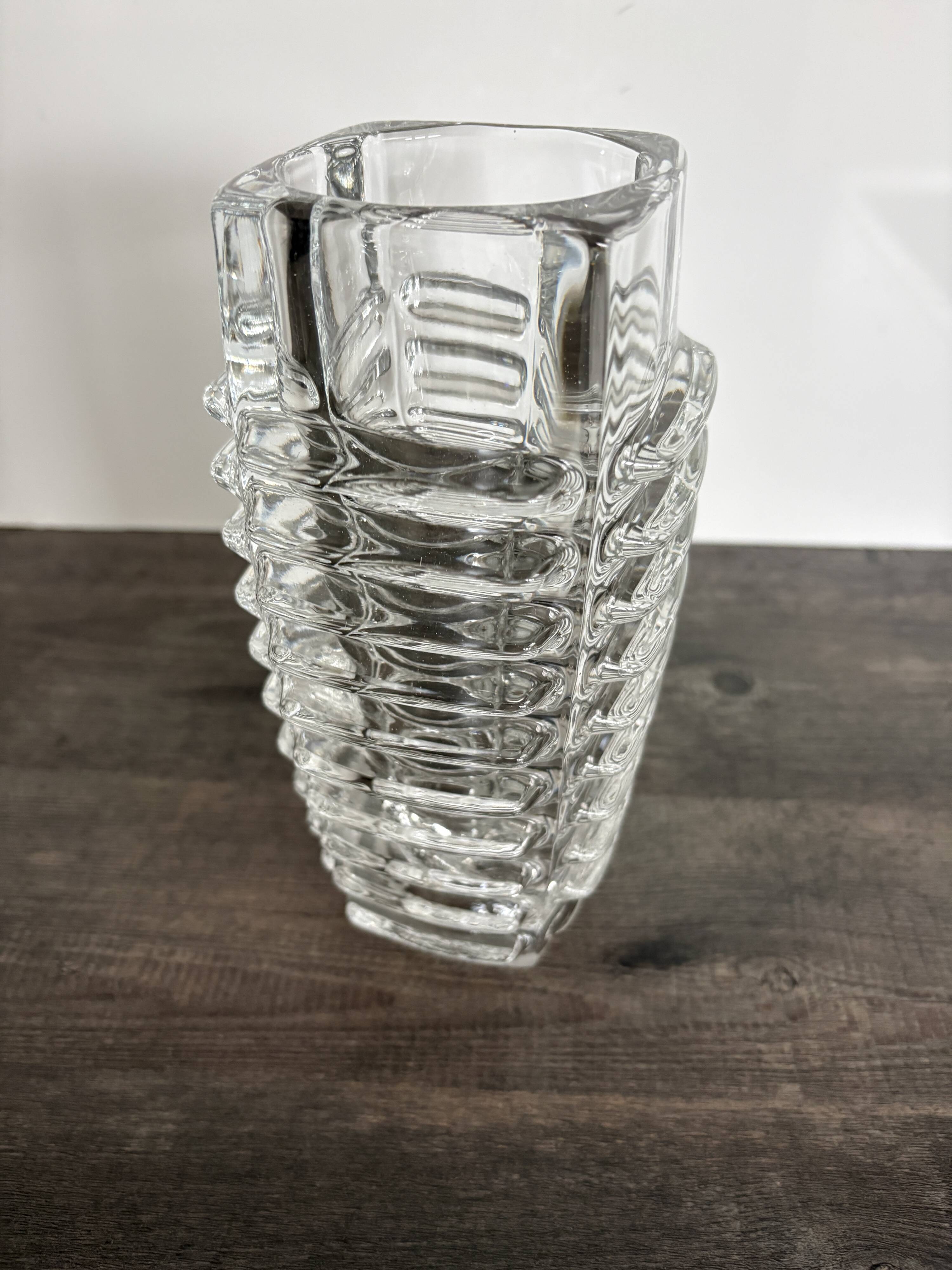 Brutalist vase František Vízner - Sklo Union Rosice (1963)