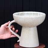 Pair of white Accolay ceramic candle holders, 60s