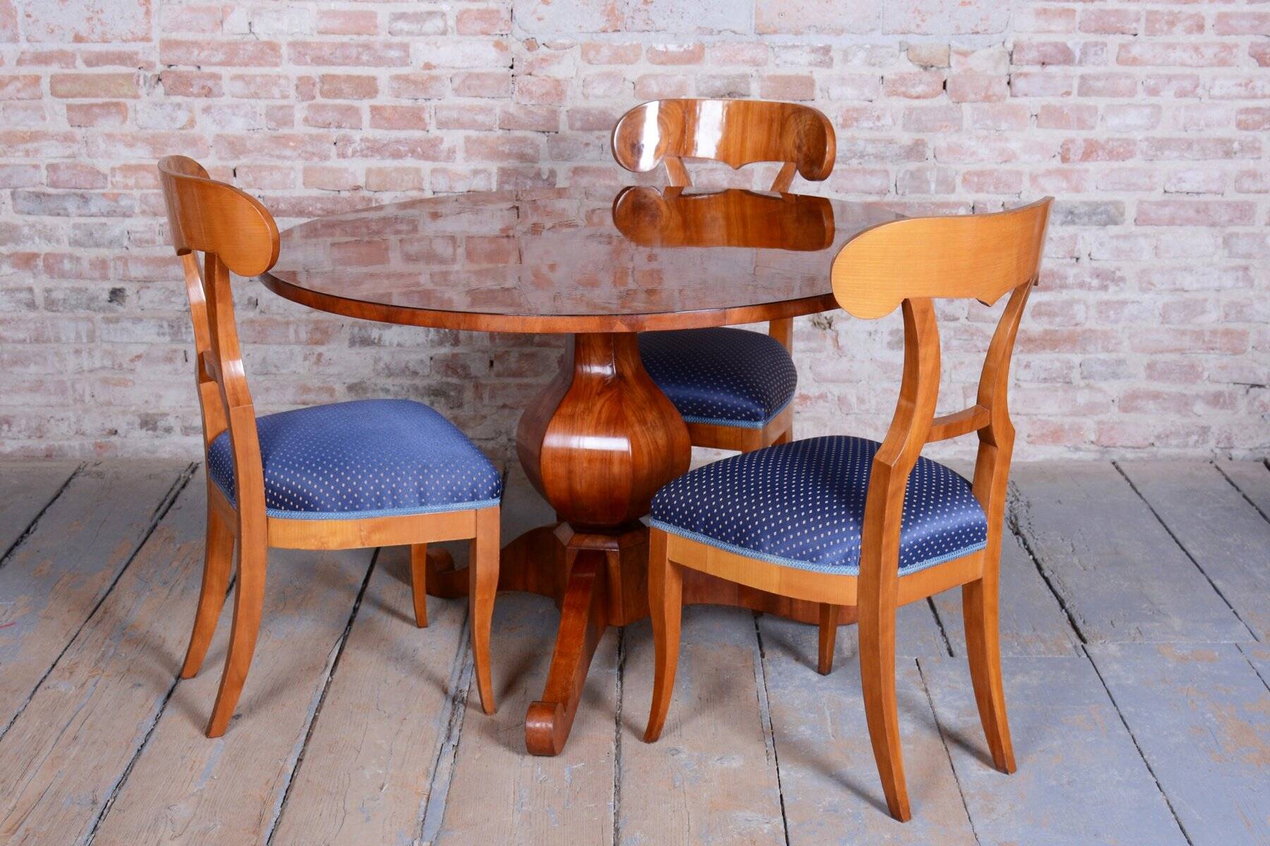 Biedermeier Cherrywood Chairs, Austria, 1820s, Set of 4