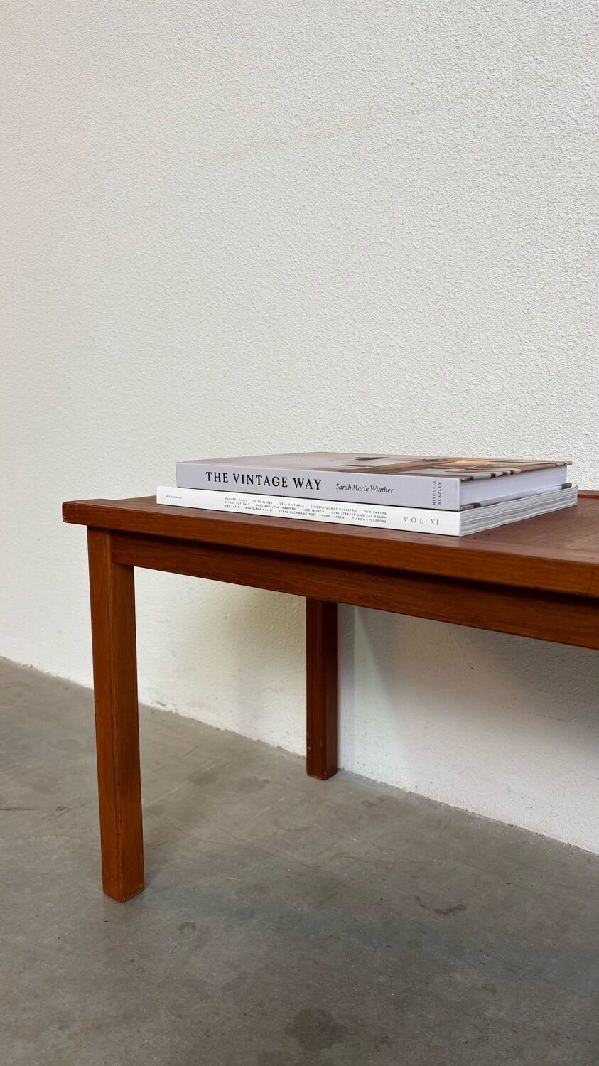 Vintage Danish bench with planter in teak