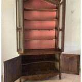 Imposant buffet, vitrine deux corps en noyer