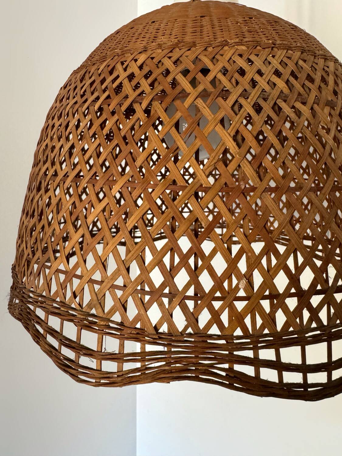 Rattan pendant lamp from the 60s
