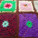 Large patchwork technical wool blanket 95*110