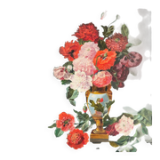 Tableau HST "Bouquet de fleurs sur entablement" signé fin XIX° siècle