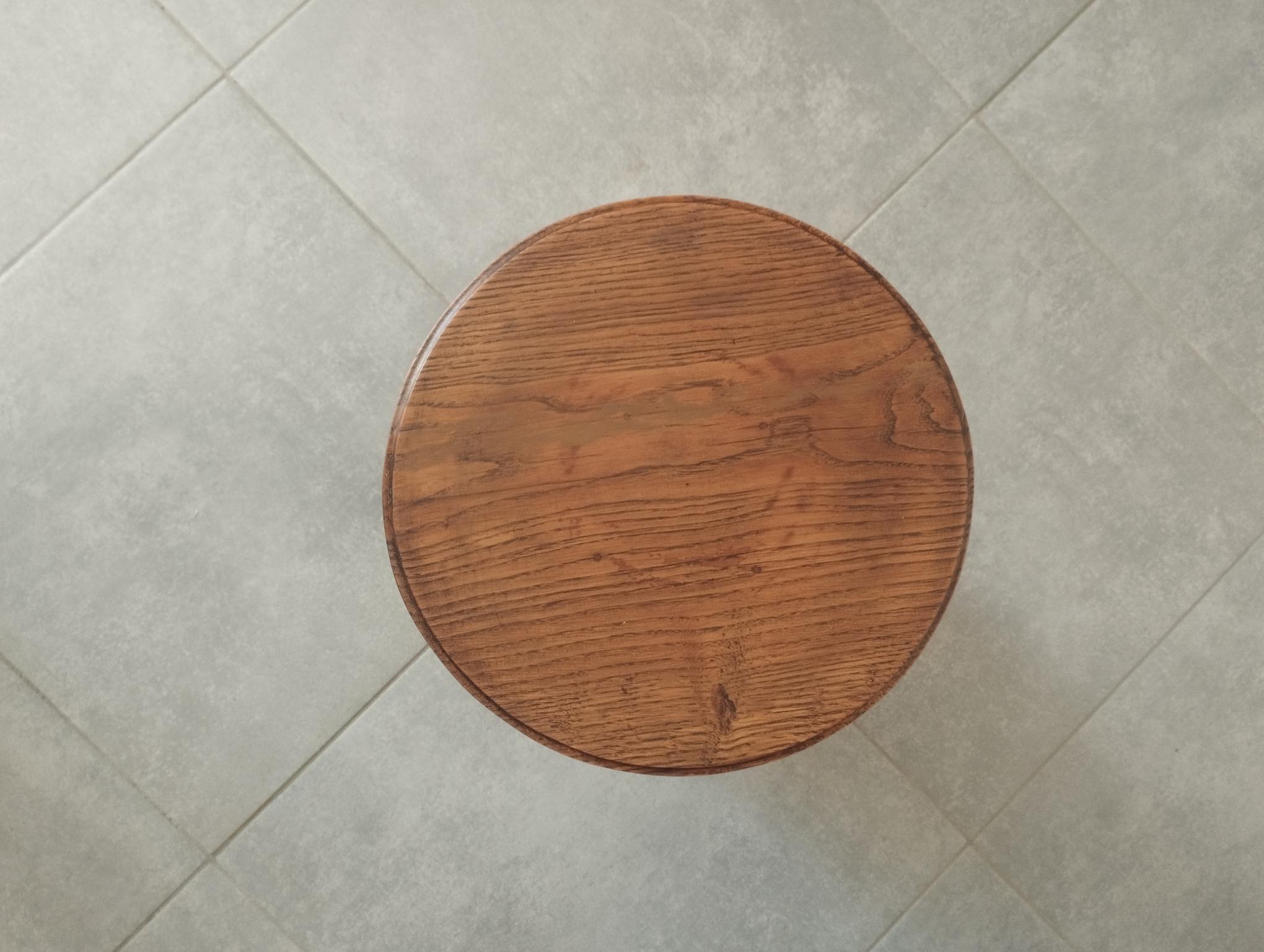 Antique oak stool, folk art