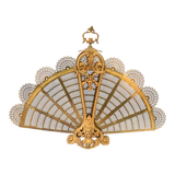 Bronze spark arrestor with fan-shaped openwork brass plates