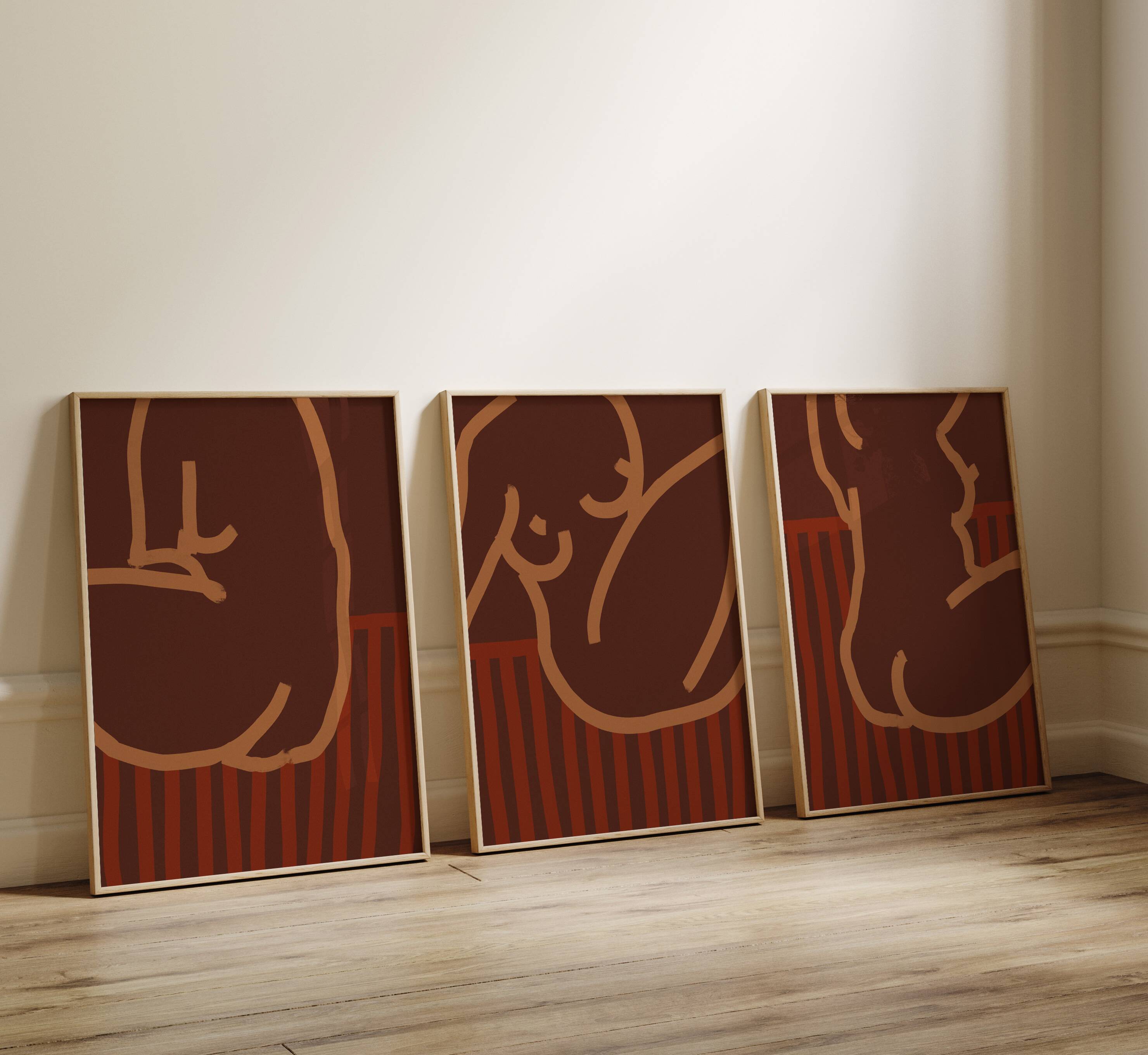 Ensemble de 3 impressions giclées féminines