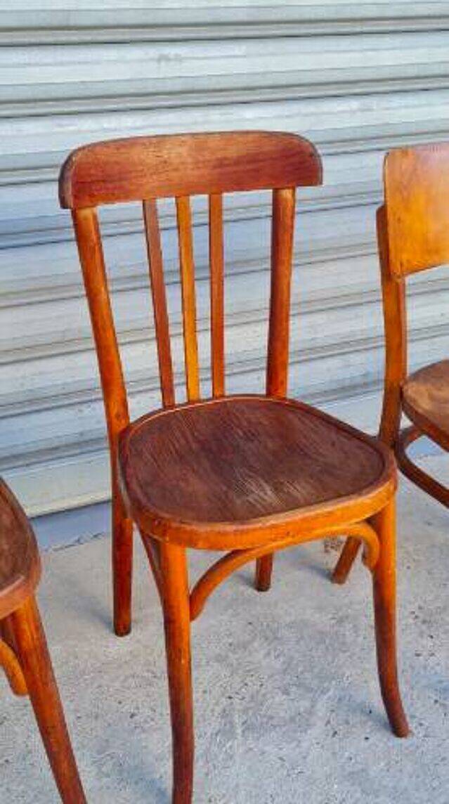 Set of 4 mismatched bistro chairs