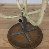 Workshop stool with system, metal and wood, adjustable industrial style