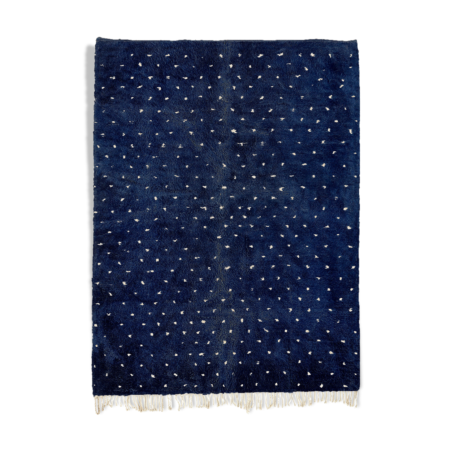 Modern Moroccan carpet dark blue