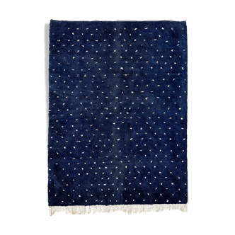 Modern Moroccan carpet dark blue