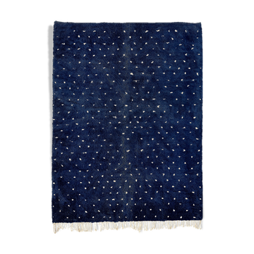 Modern Moroccan carpet dark blue