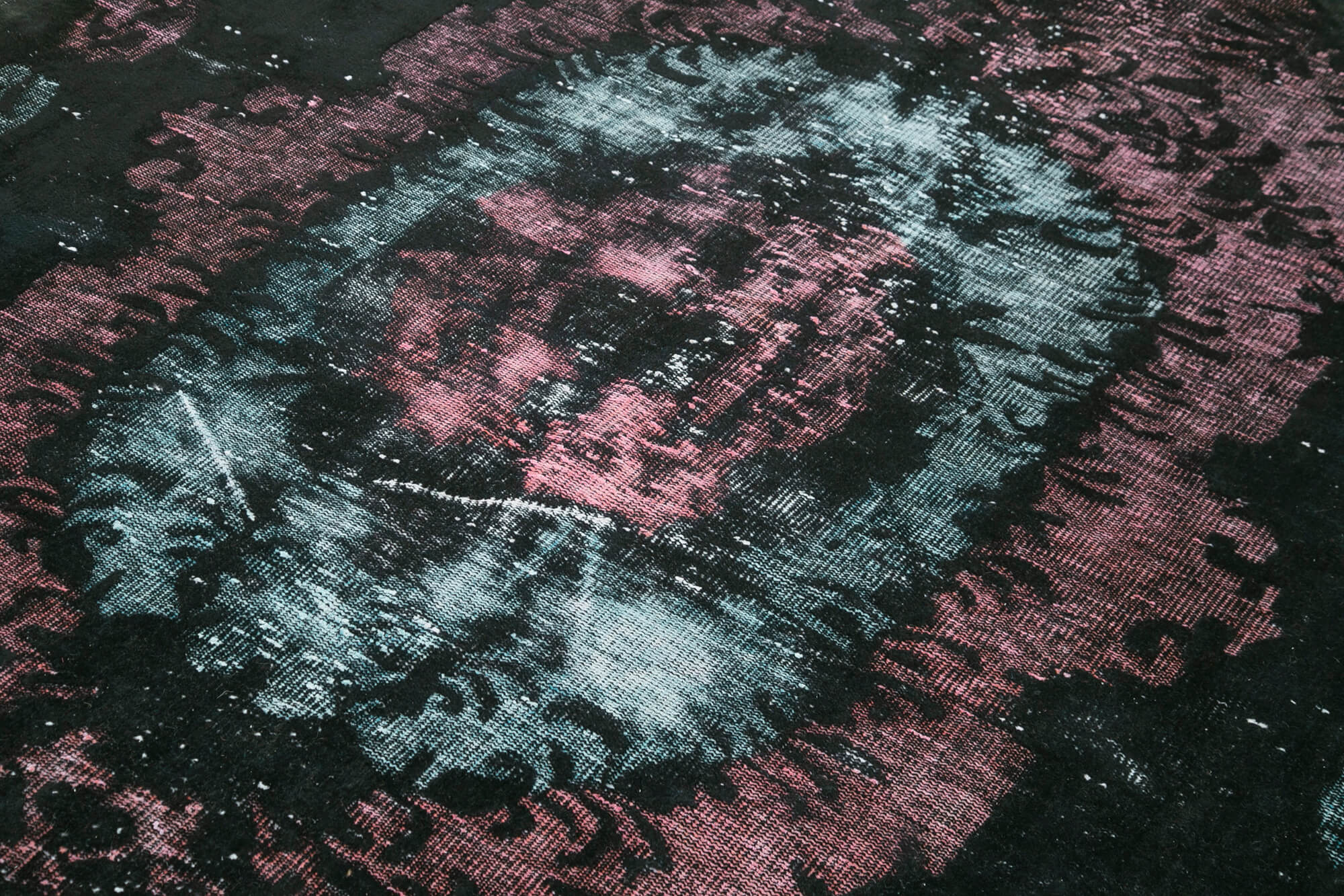 Hand-knotted vintage turkish 1980s 184 cm x 282 cm black carpet