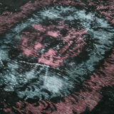 Hand-knotted vintage turkish 1980s 184 cm x 282 cm black carpet