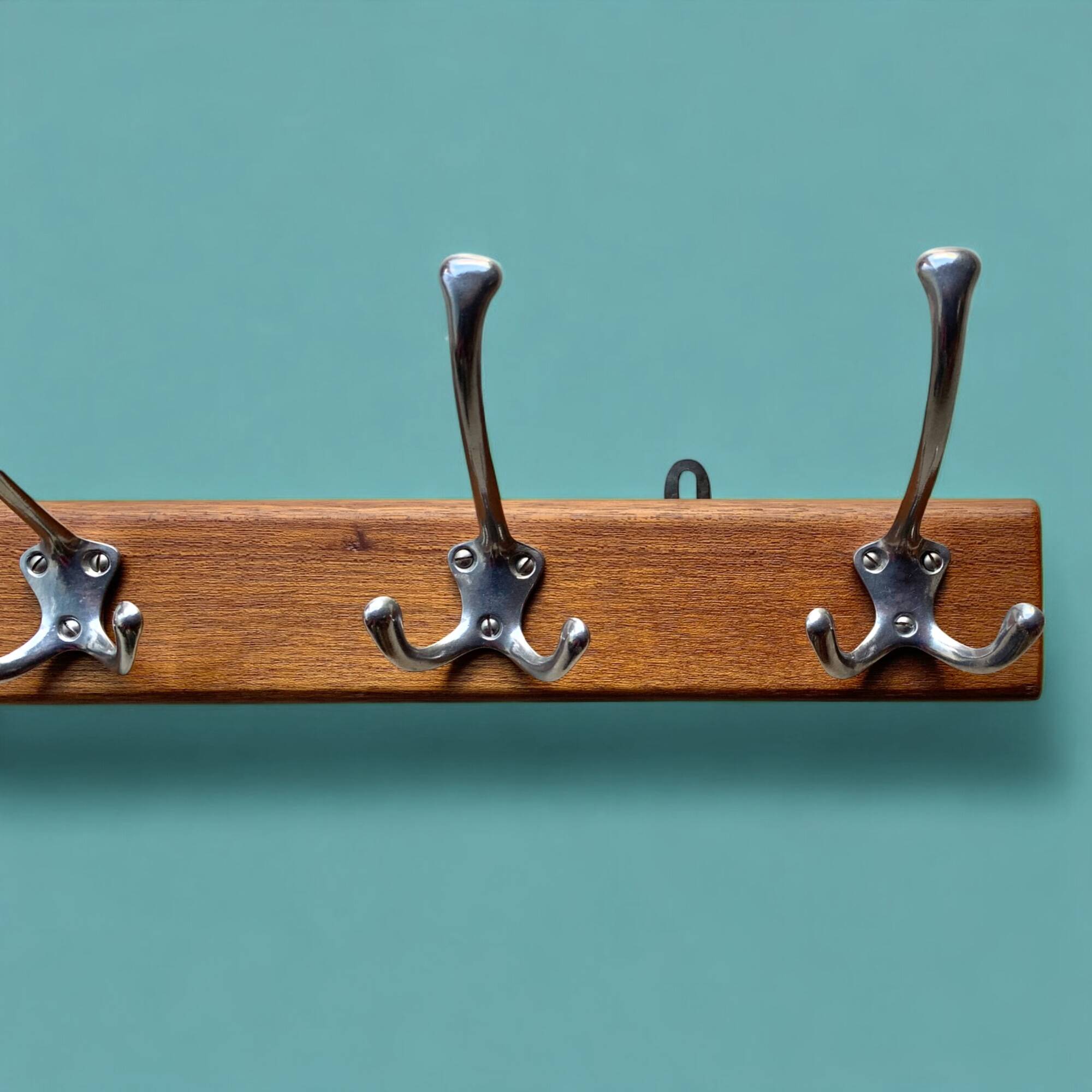 Vintage wooden wall coat rack - 5 hooks