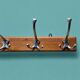 Vintage wooden wall coat rack - 5 hooks