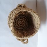 Basket braided with natural fibers
