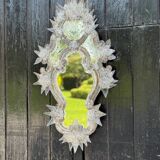 Miroir vénitien en verre de Murano chantourné, vers 1880