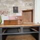Solid wood box counter.