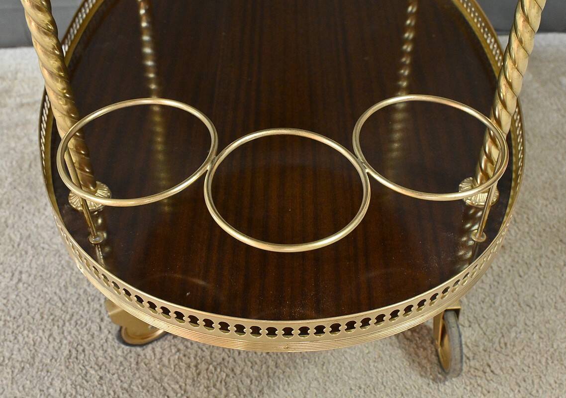 Brass Rolling Serving Cart - 1960