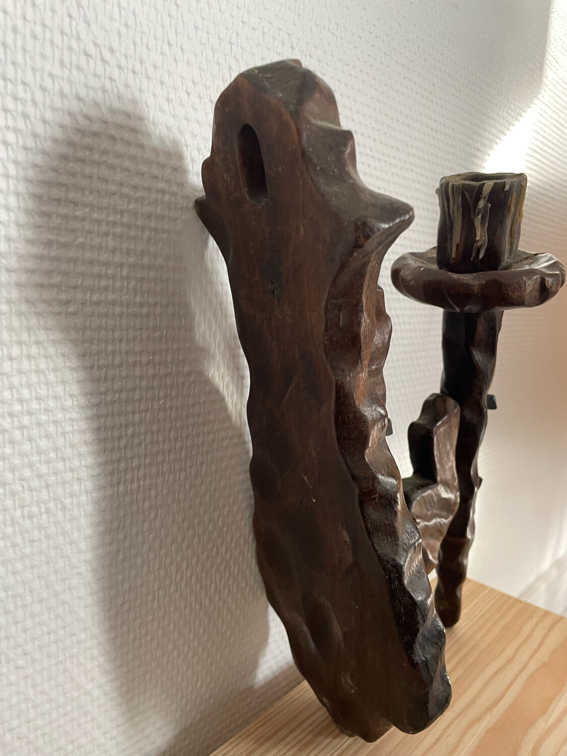 Wooden candlestick